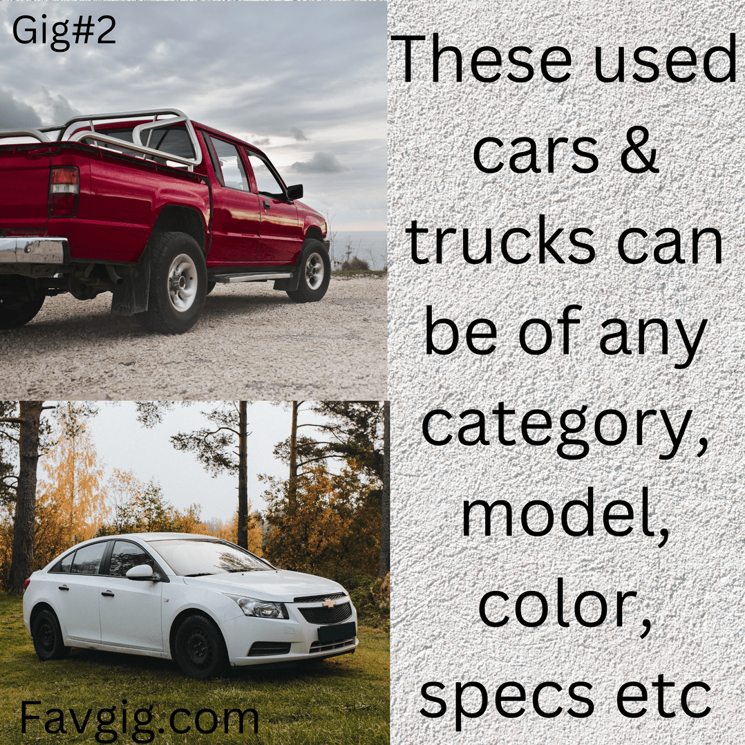Gig#2: We can help you find your desired car at a lucrative price.