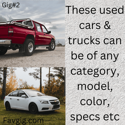 Gig#2: We can help you find your desired car at a lucrative price.