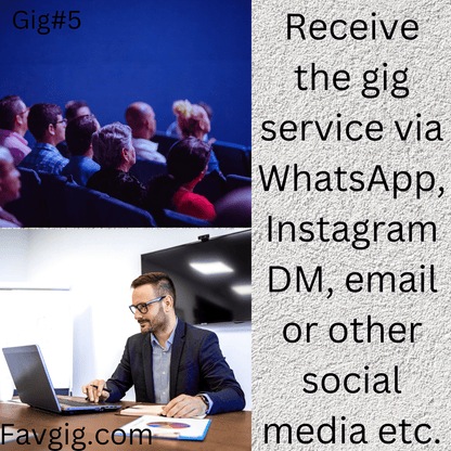 Gig#5: We can link you to event/project managers and can also do projects on your behalf.