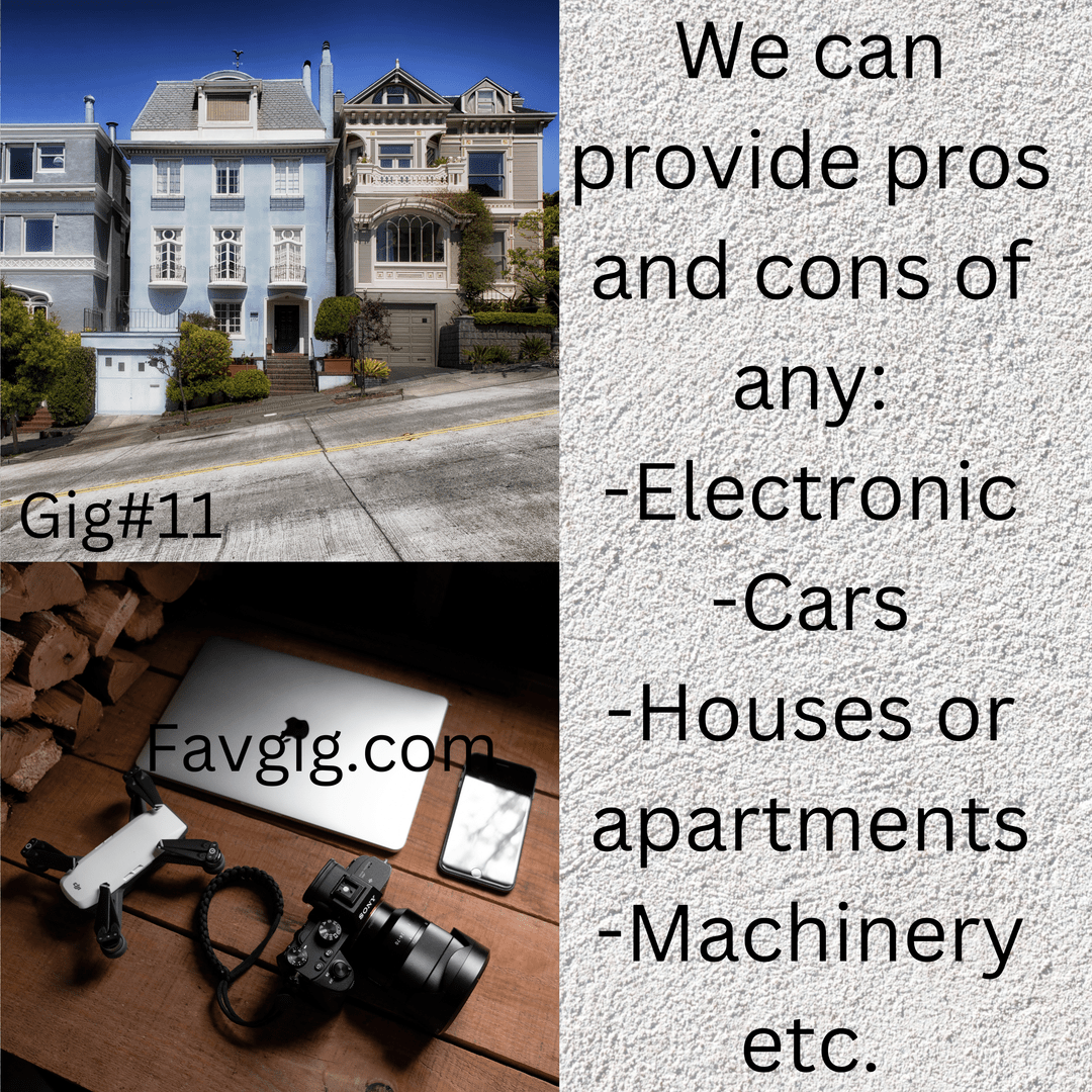 Gig#11: We can assist you in making a better purchasing choice.