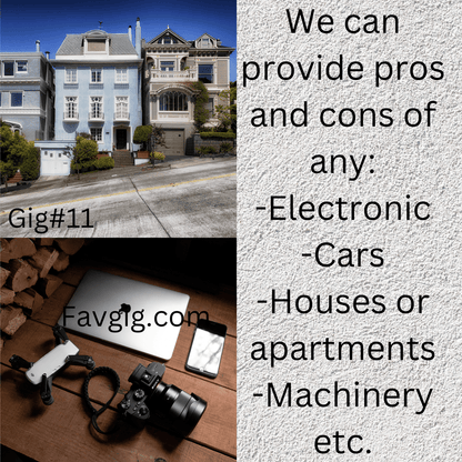 Gig#11: We can assist you in making a better purchasing choice.