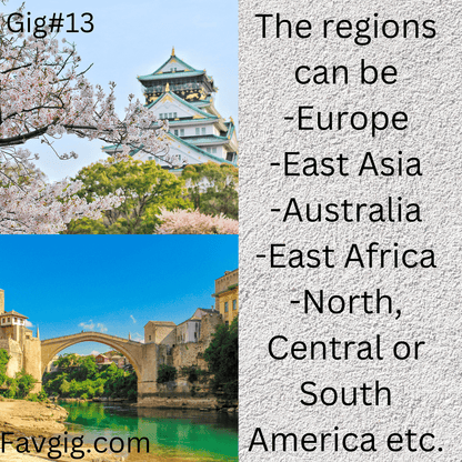 Gig#13: We can help you choose your next travel destination.